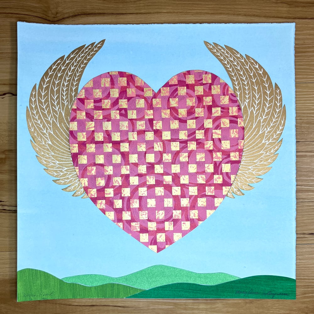 Image of Woven Heart #6 (with a cat or without - you get to choose)