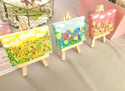 Image of Custom Wildflower Mini Canvas with Mini Easel