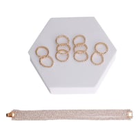 Image 2 of Gold Rhinestone Ring and Bracelet Set