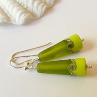 Image 2 of Green Cone Earrings