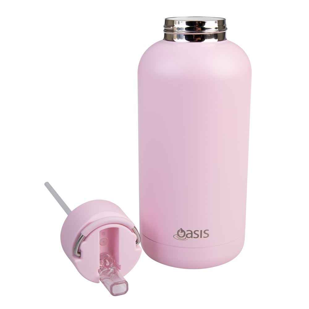 Oasis Moda Ceramic Lined Stainless Steel Triple Wall 1.5L Pink Lemonade