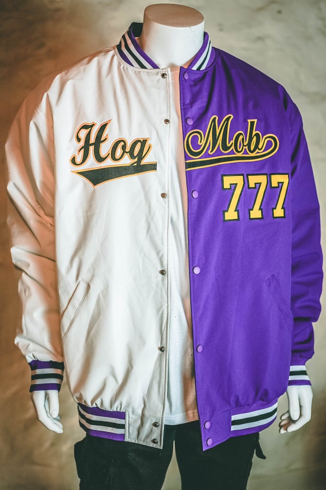 Image of HOG MOB White & Purple Jacket (Customize your name!)