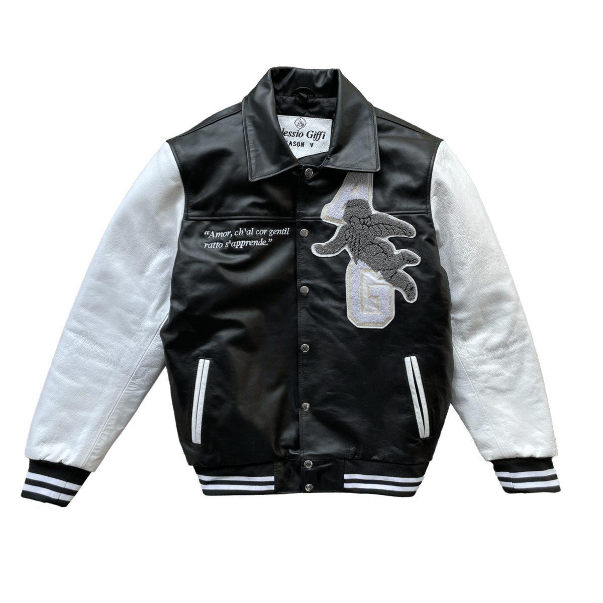 Image of Real leather Angels Varsity Jacket 