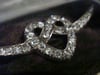 LARGE EDWARDIAN 18CT SILVER OLD CUT DIAMOND 1.10CT HEART BROOCH IN FITTED BOX