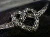 LARGE EDWARDIAN 18CT SILVER OLD CUT DIAMOND 1.10CT HEART BROOCH IN FITTED BOX