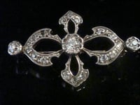 Image 1 of EDWARDIAN 18CT SILVER OLD CUT DIAMOND BROOCH 1.00CT