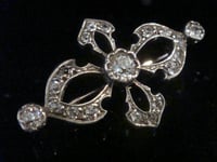 Image 3 of EDWARDIAN 18CT SILVER OLD CUT DIAMOND BROOCH 1.00CT