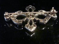 Image 4 of EDWARDIAN 18CT SILVER OLD CUT DIAMOND BROOCH 1.00CT
