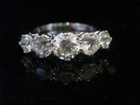 Image 1 of VINTAGE PLATINUM 5 STONE DIAMOND RING 1.95CT