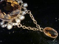 Image 3 of VICTORIAN EDWARDIAN 9CT LARGE CITRINE PEARL PENDANT