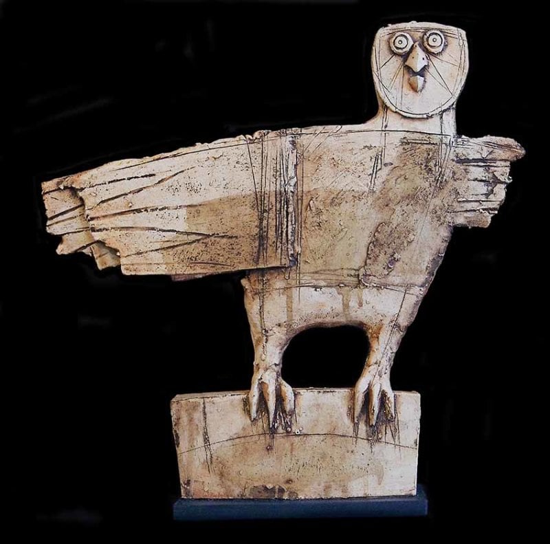 Image of CHRISTY KEENEY -'OWL' - CERAMIC SCULPTURE
