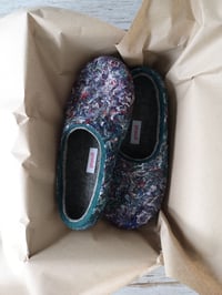 Image 2 of MOTTLED GREEN felted wool slippers UNISEX EU39