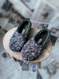 Image 1 of MOTTLED GREEN felted wool slippers UNISEX EU39