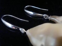 Image 2 of STUNNING LARGE SILVER BAROQUE PEARL DROP EARRINGS