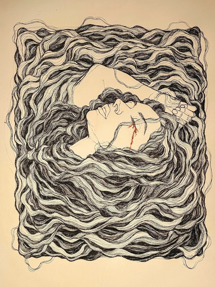 Image of LOST IN MY ABYSS- red tears(unique piece)