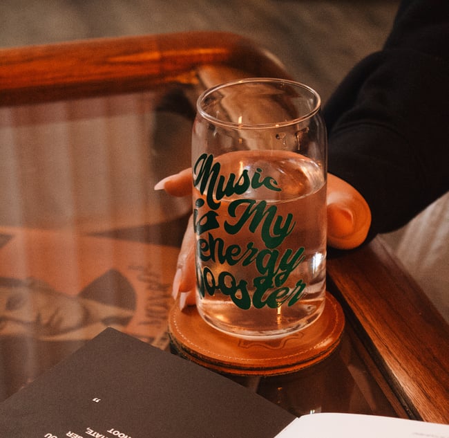 Couture'd Radio: 'Music Is My Energy Booster' Glassware