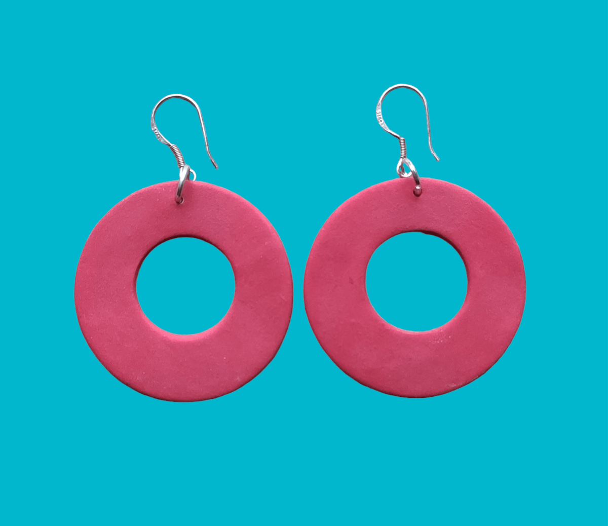 Image of Red Circle Earrings