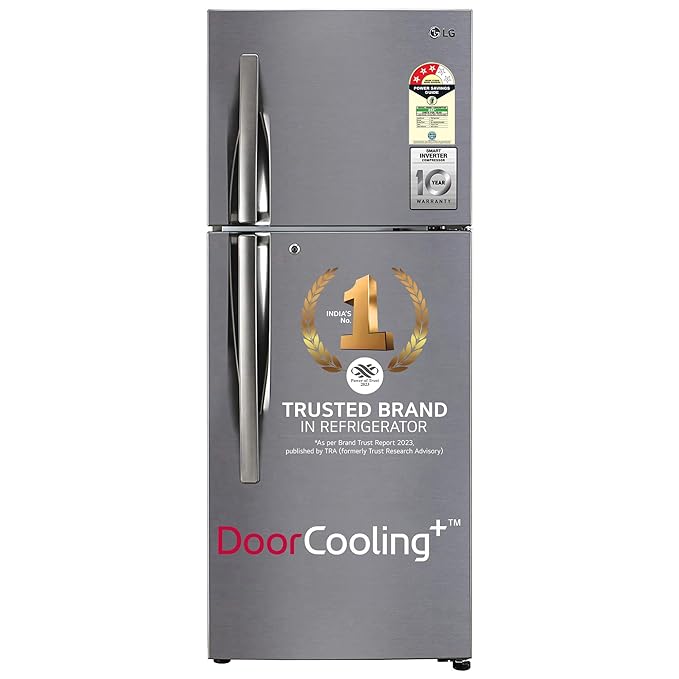 Image of LG 242 L 3 Star Smart Inverter Frost-Free Double Door Refrigerator (GL-I292RPZX, Shiny Steel, Door C