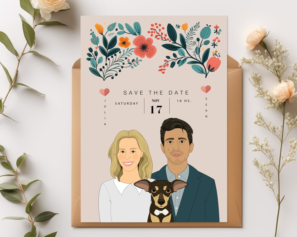 Image of Wedding Invitation Set. Save the date, RSVP, Thank you card. 