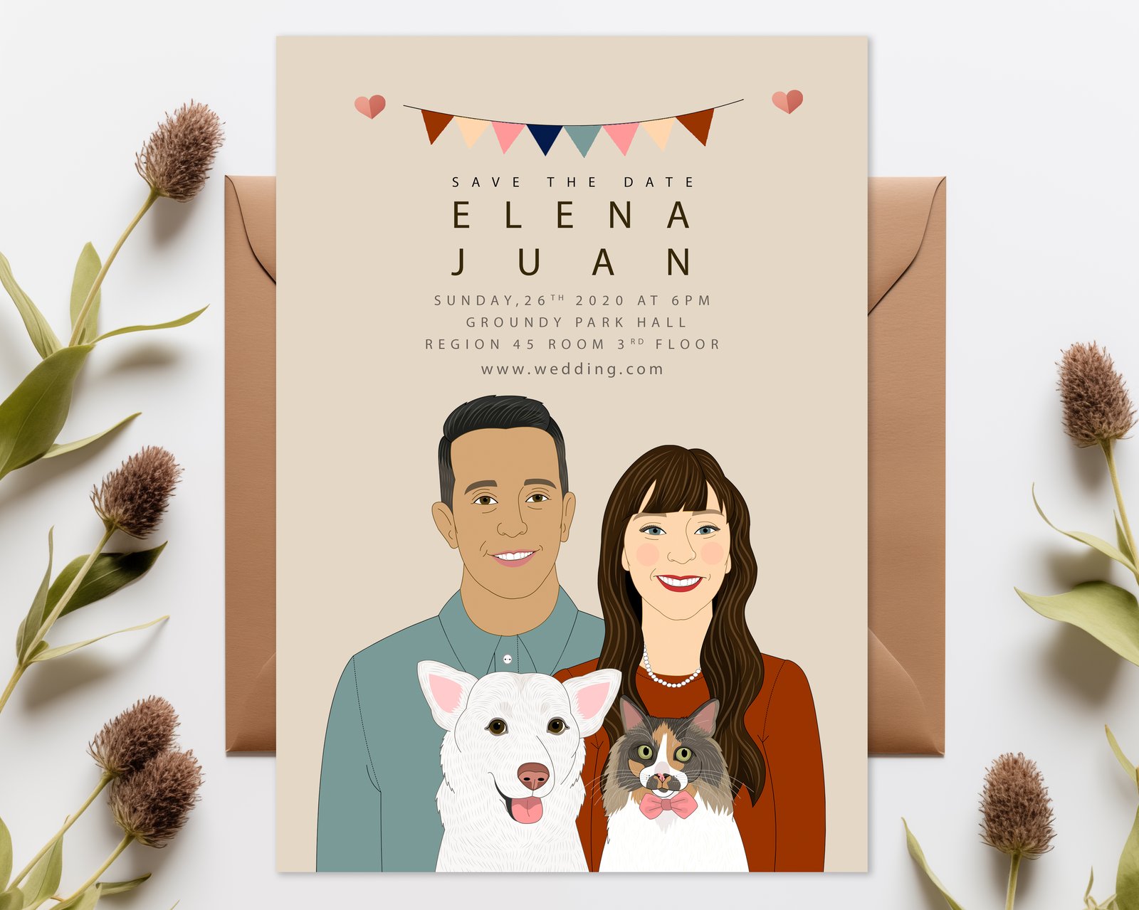 Portrait popular Save The Date portrait, engagement, marriage announcement