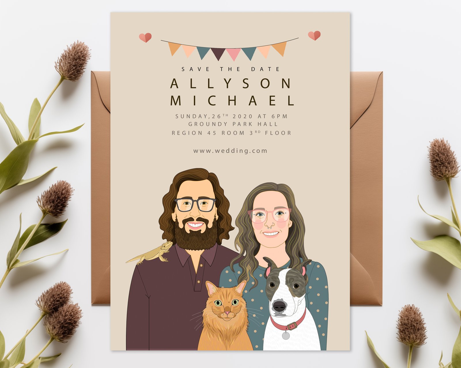 Personalised Portrait Wedding Invitations (Digital 2024 File)