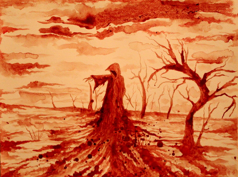 Image of Black Spell of Destruction (original blood painting)