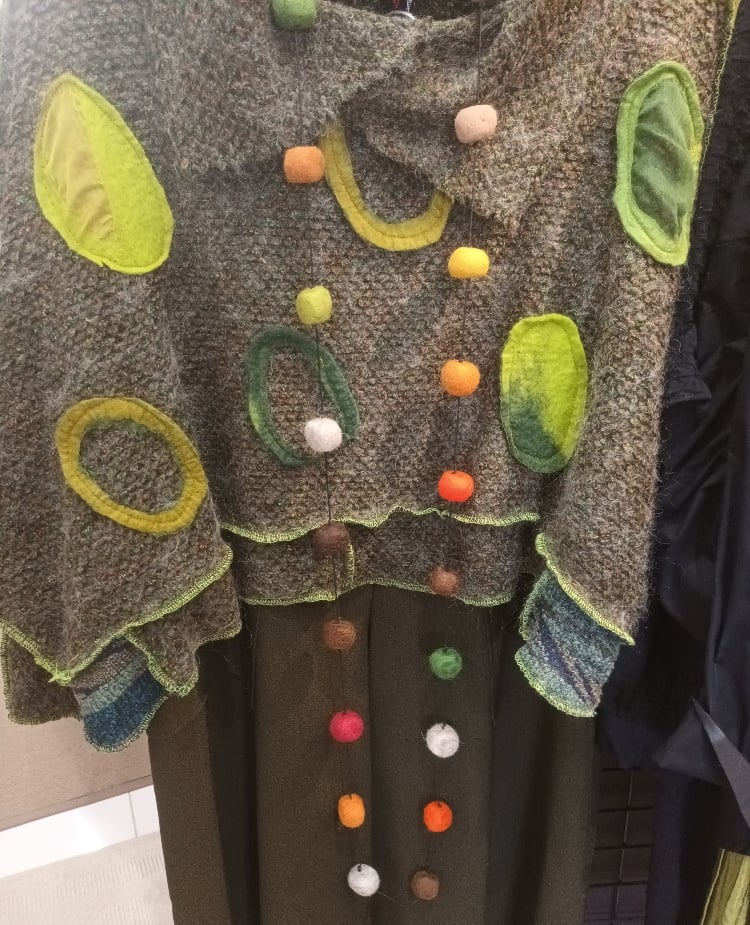 Image of extra long felt necklace, various color combos