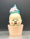 Pink Drowsy Flower Baby with Blue Frosting