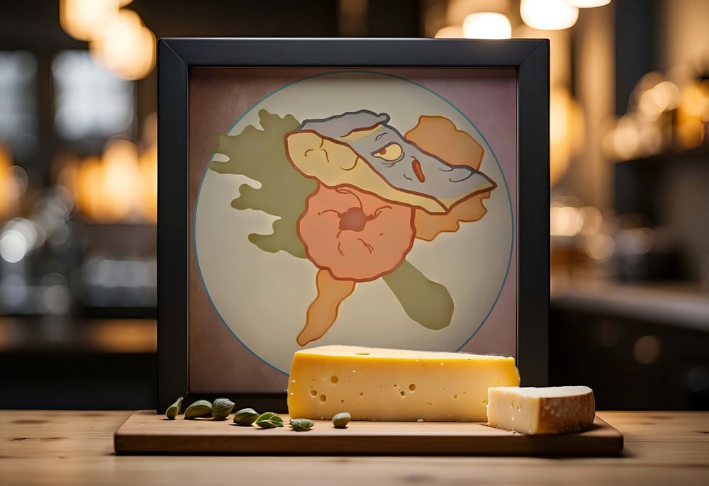 Salmon & Dumplings - Food Art - Framed poster
