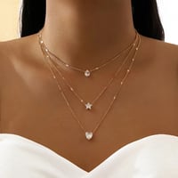 Crystal Zircon Heart Star Charms Set
