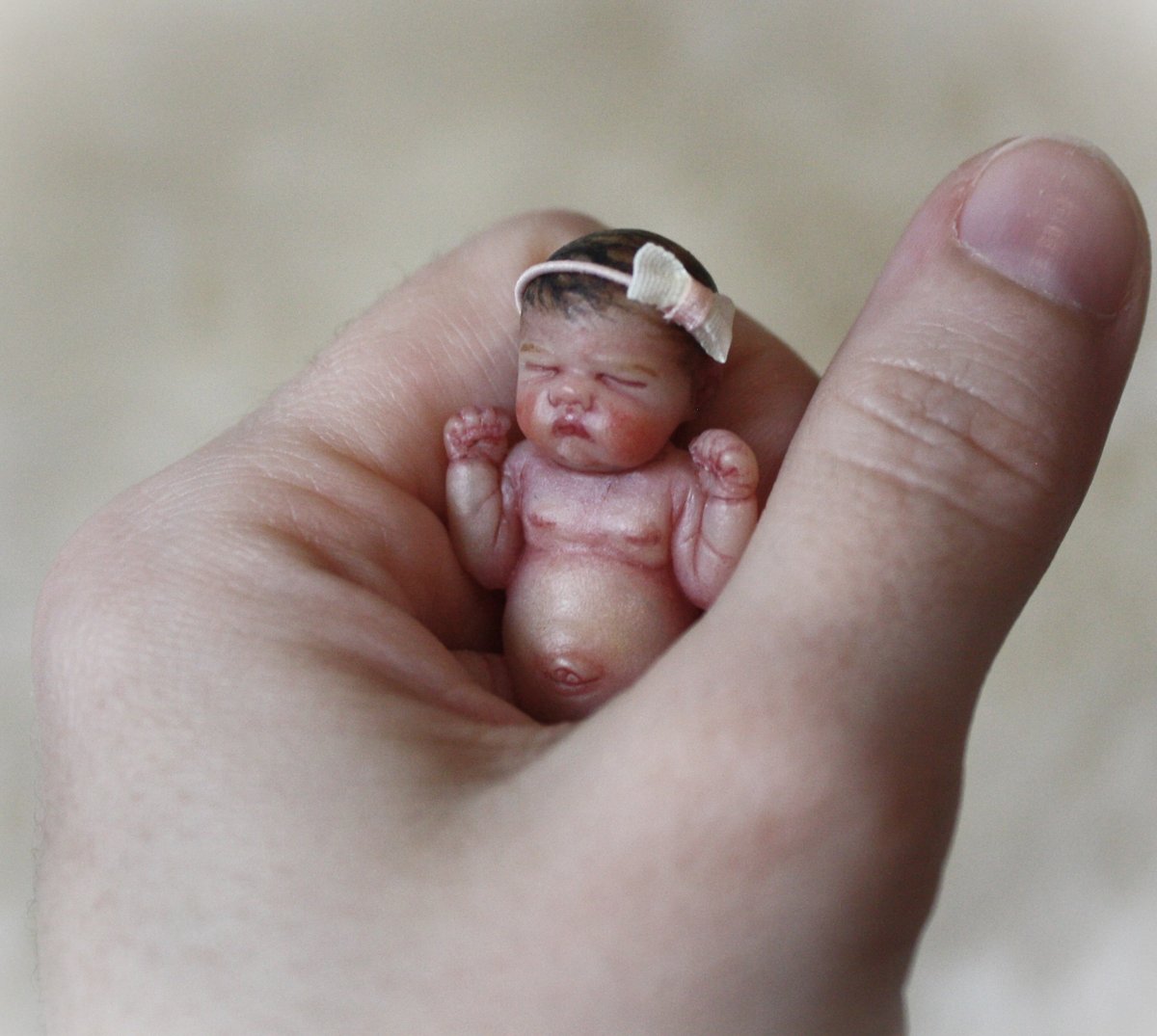 Image of "Ella" 1:12 scale miniature resin baby girl number 11 of 26