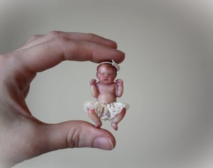 Image of "Ella" 1:12 scale miniature resin baby girl number 12 of 26