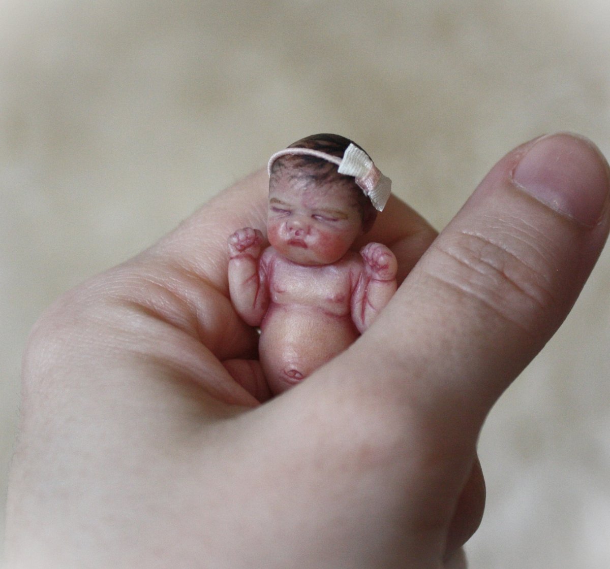 Image of "Ella" 1:12 scale miniature resin baby girl number 16 of 26
