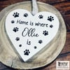 Personalised Home Is Where Dog/Cat Is Wooden Heart Plaque
