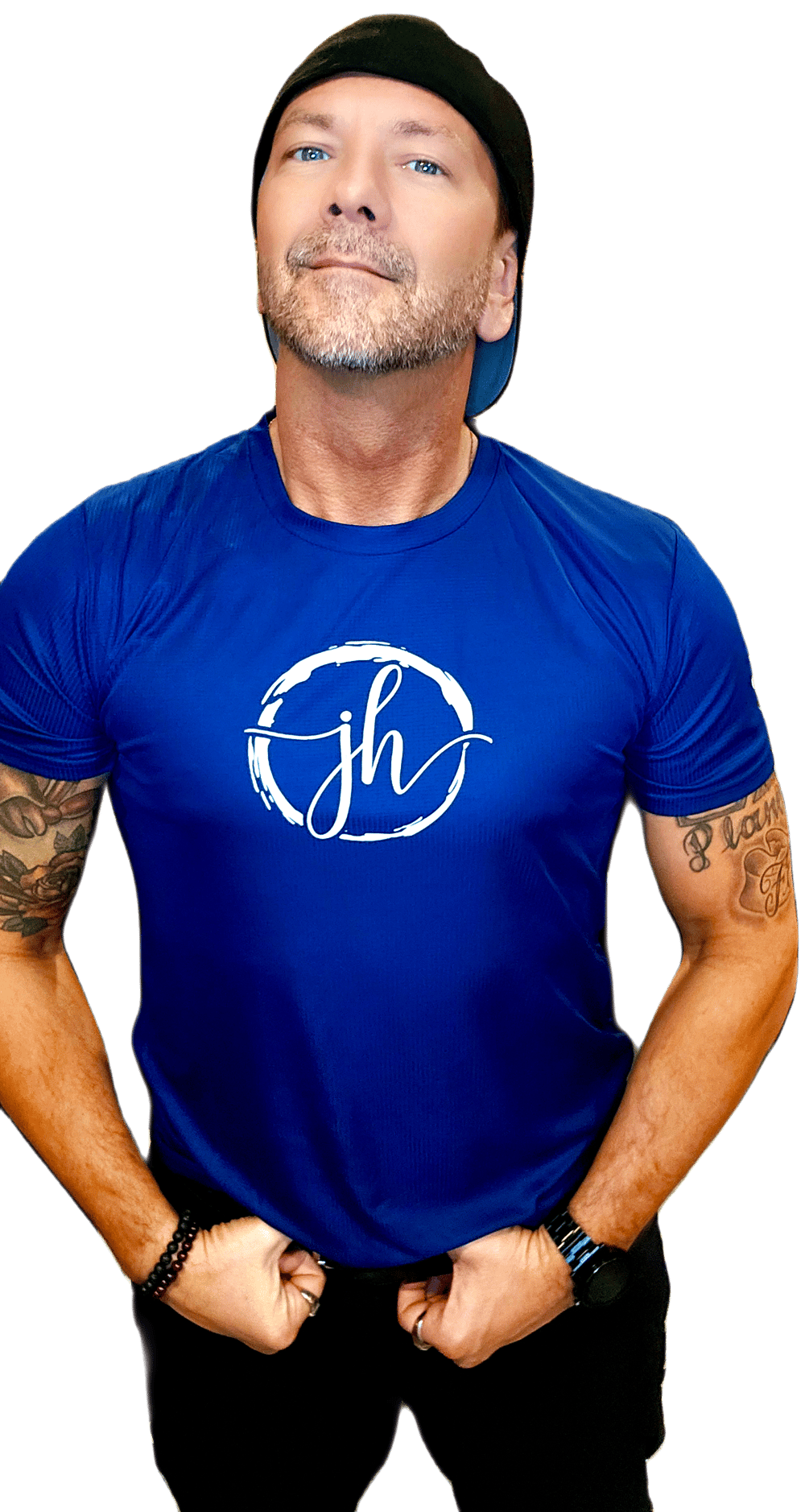 Navy Blue JH Brand 100 % Polyester Mens and Womens Designer Tee Shirt