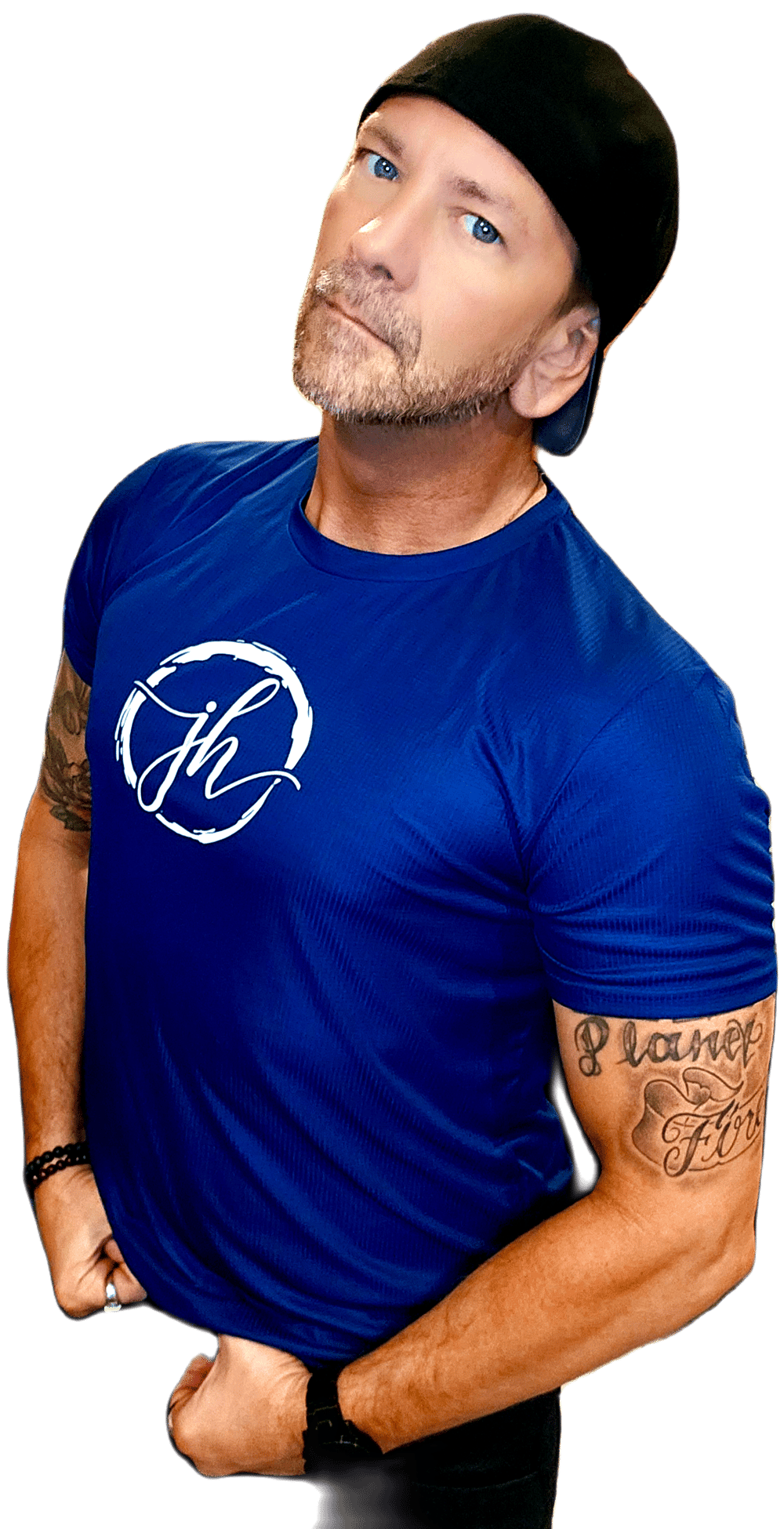 Navy Blue JH Brand 100 % Polyester Mens and Womens Designer Tee Shirt