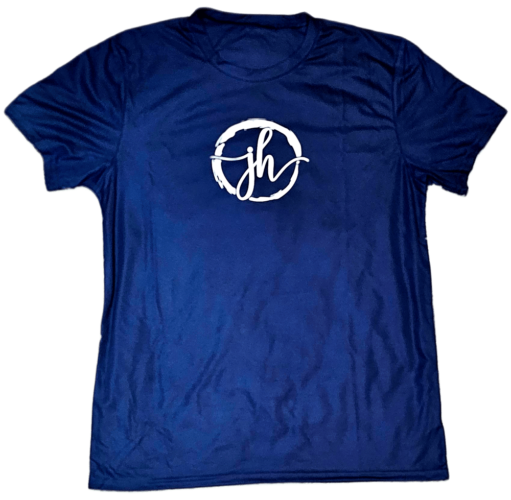 Navy Blue JH Brand 100 % Polyester Mens and Womens Designer Tee Shirt