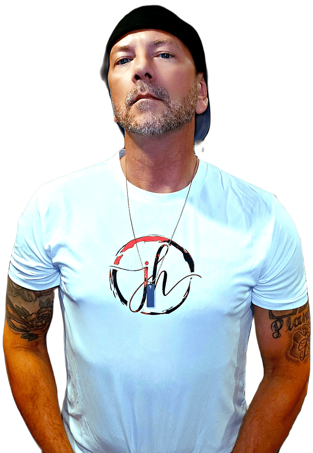 White JH Brand 100% Polyester Mens and Womens Designer Tee Shirt