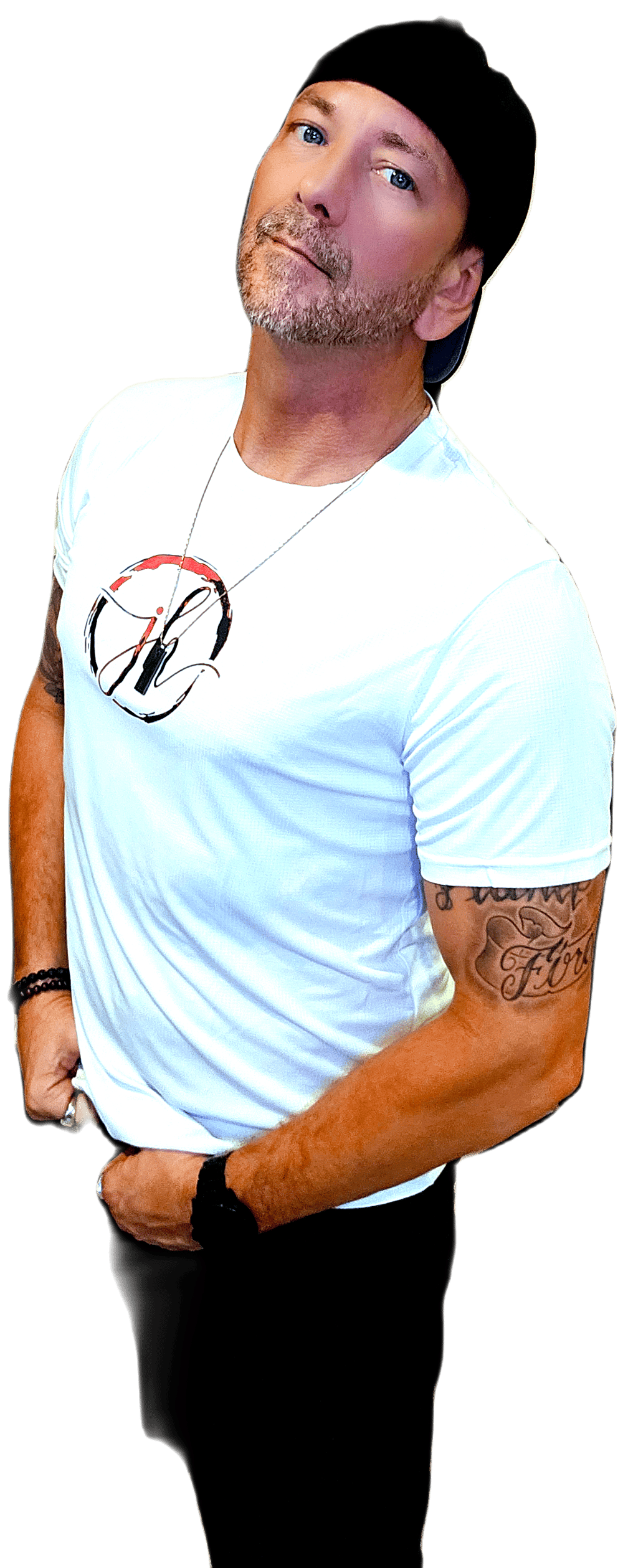 White JH Brand 100% Polyester Mens and Womens Designer Tee Shirt