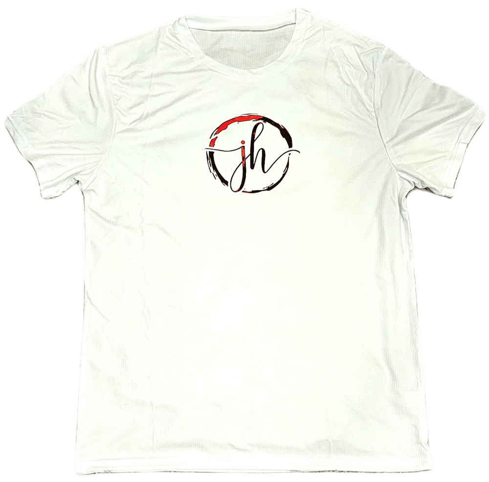 White JH Brand 100% Polyester Mens and Womens Designer Tee Shirt