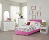 Pink and white bed