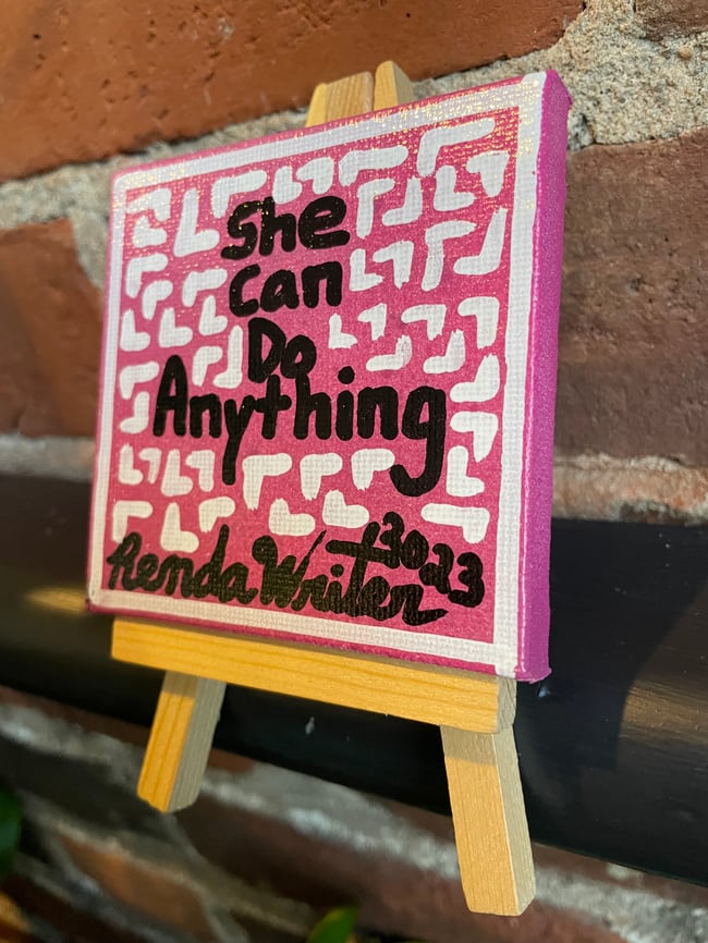 #1 ✍🏻 3” x 3” Canvas, 1 of 1 Original with FREE Easel