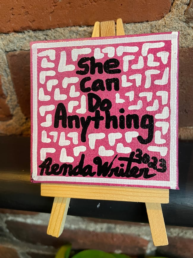 #1 ✍🏻 3” x 3” Canvas, 1 of 1 Original with FREE Easel