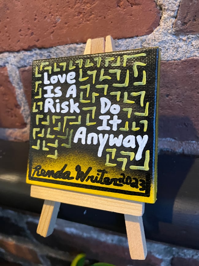 #2 ✍🏻 3” x 3” Canvas, 1 of 1 Original with FREE Easel