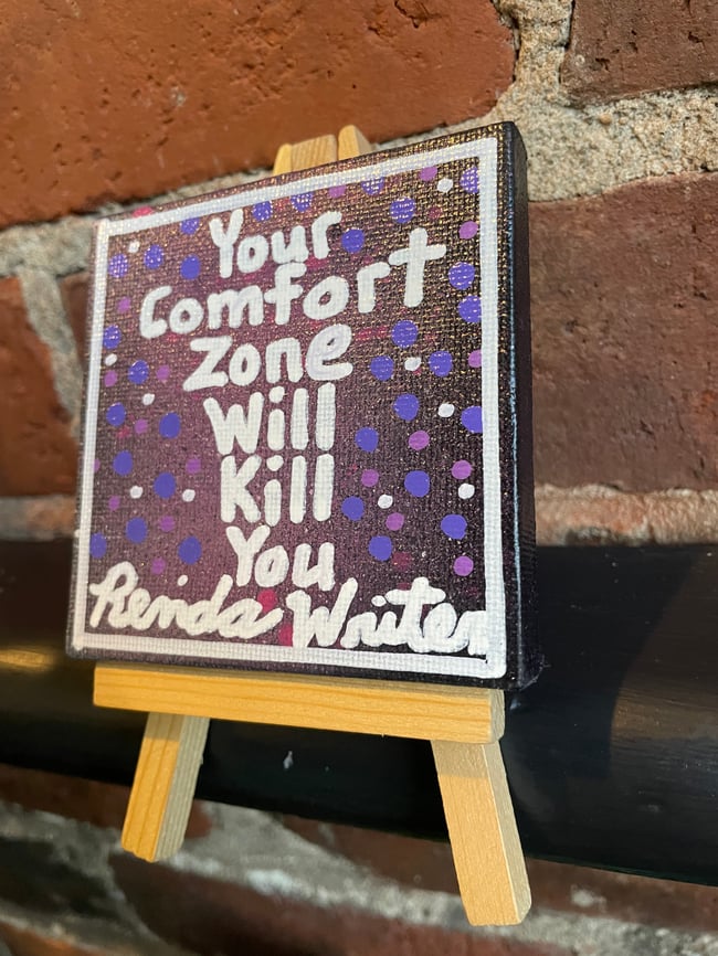 #4 ✍🏻 3” x 3” Canvas, 1 of 1 Original with FREE Easel