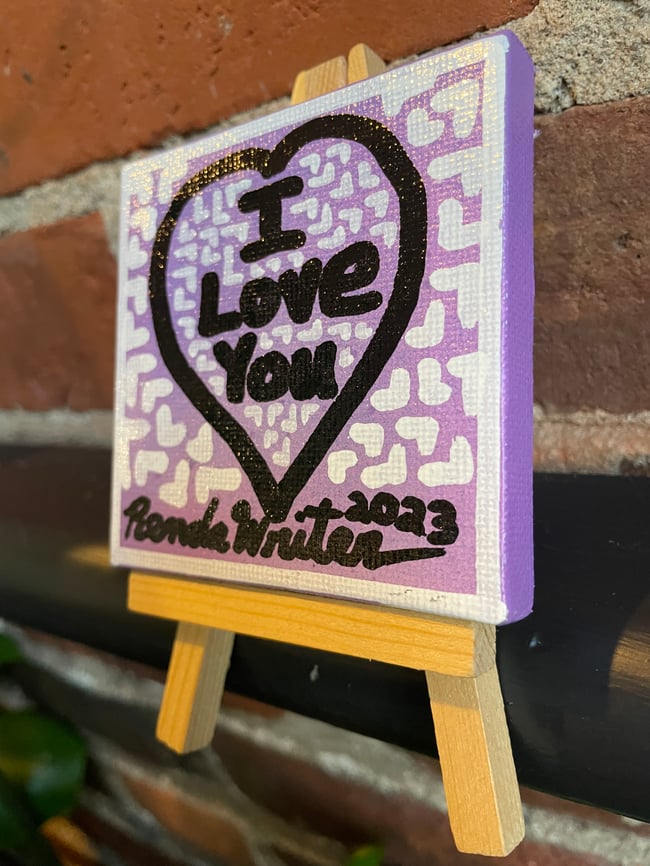 #5 ✍🏻 3” x 3” Canvas, 1 of 1 Original with FREE Easel