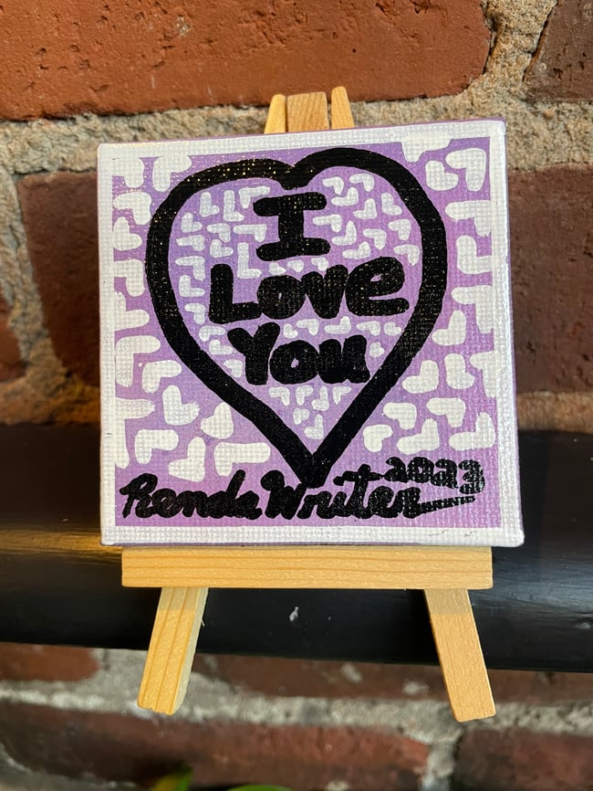 #5 ✍🏻 3” x 3” Canvas, 1 of 1 Original with FREE Easel