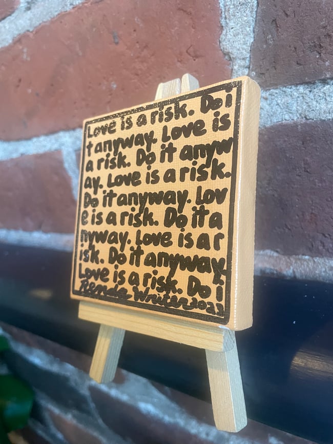 #7 ✍🏻 3” x 3” Canvas, 1 of 1 Original with FREE Easel