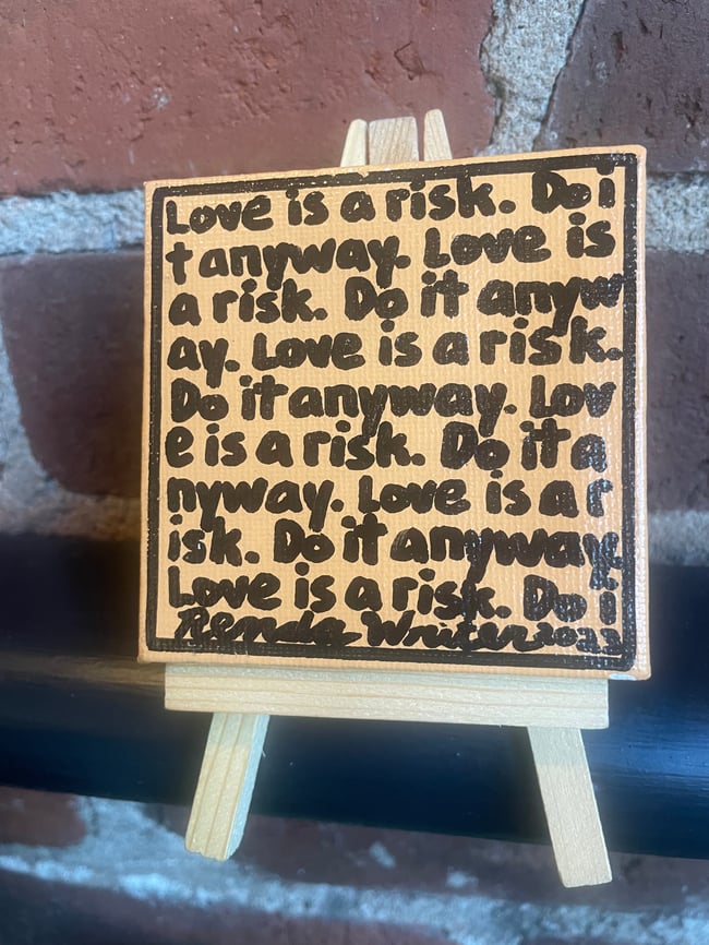 #7 ✍🏻 3” x 3” Canvas, 1 of 1 Original with FREE Easel