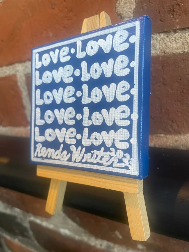 #8 ✍🏻 3” x 3” Canvas, 1 of 1 Original with FREE Easel